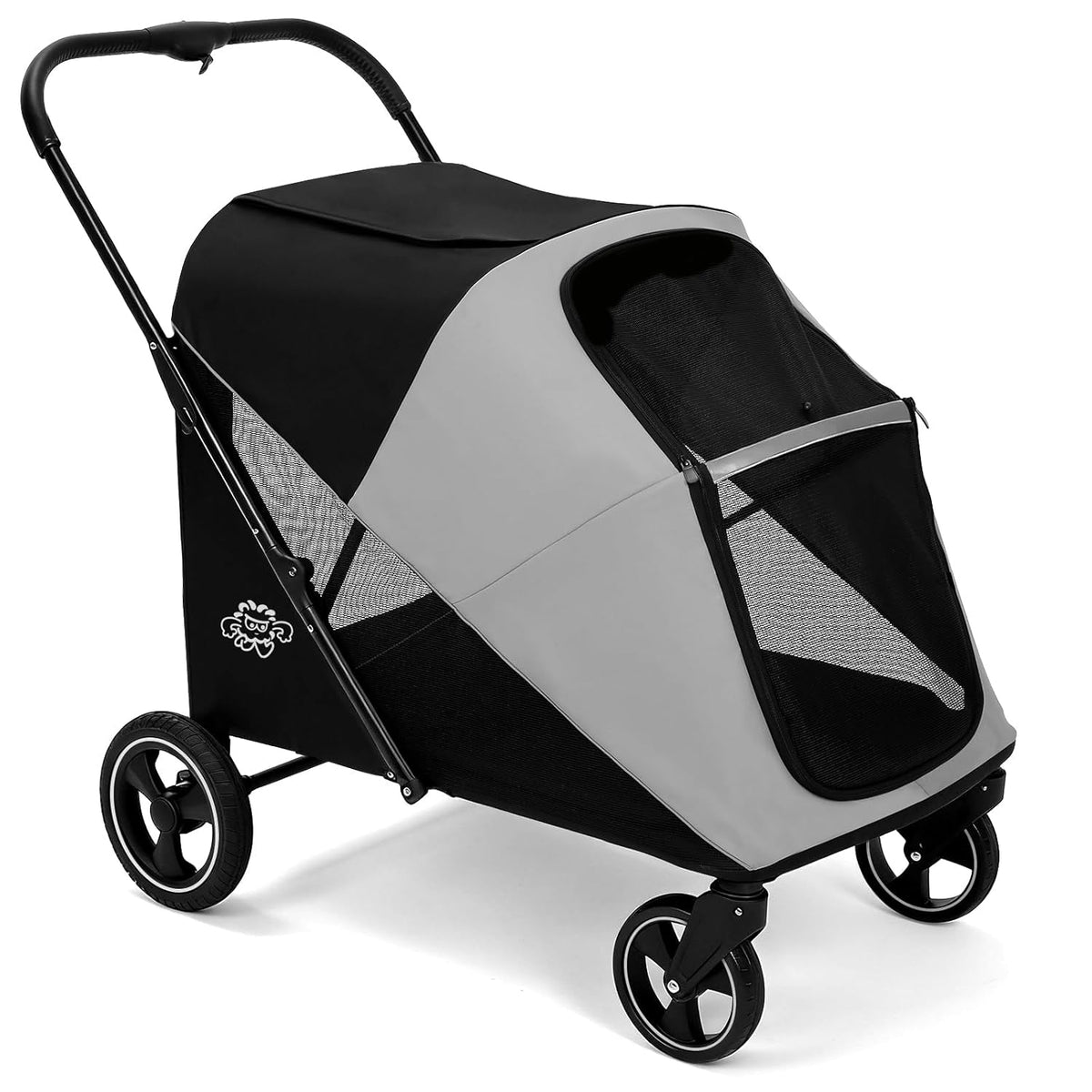 Pet Stroller 4 Wheel Dog Cat Foldable Removable Carrier 33lb Black
