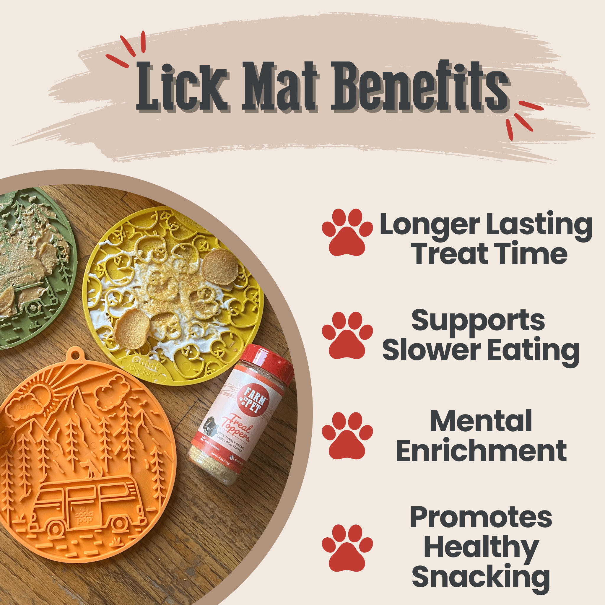 Dog Lick Mats with Suction Cups