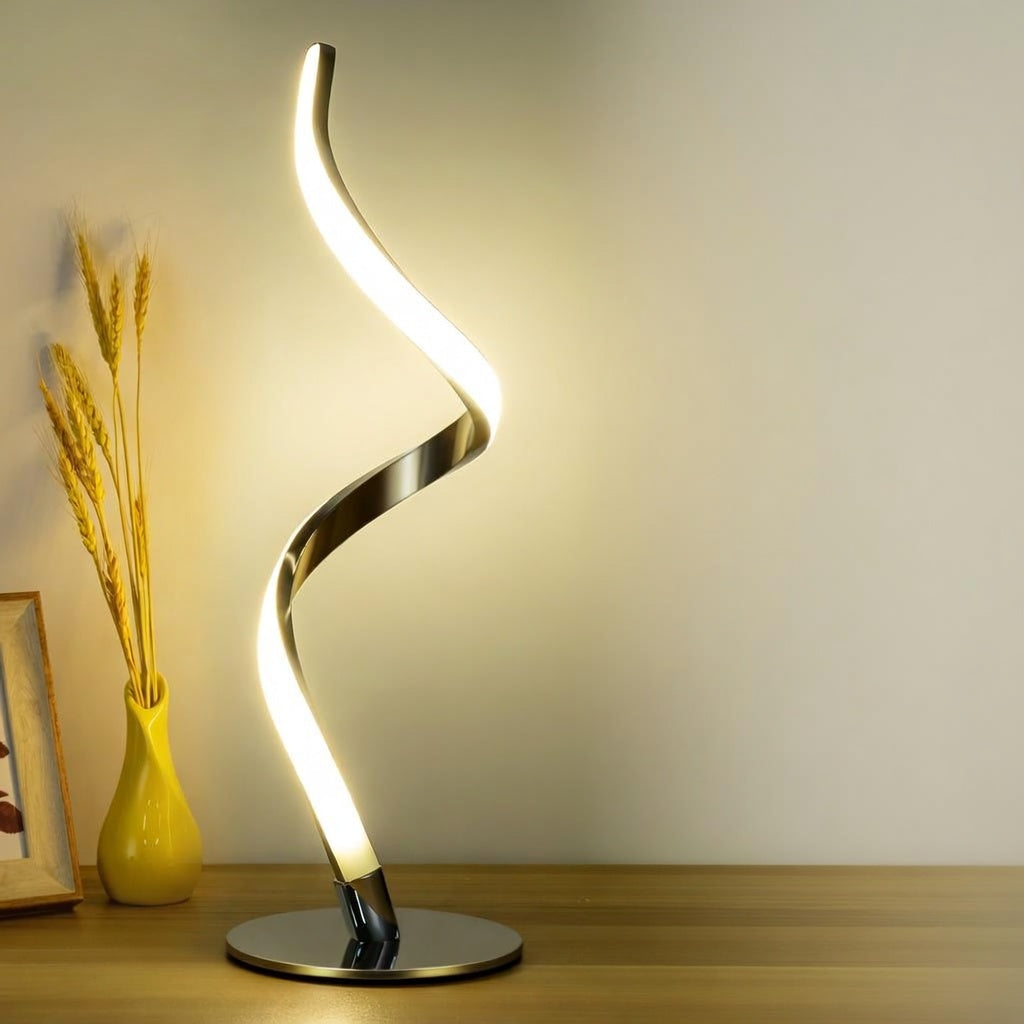 Touch Control Table Lamp with Spiral Design