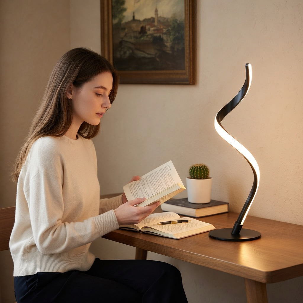 Touch Control Table Lamp with Spiral Design