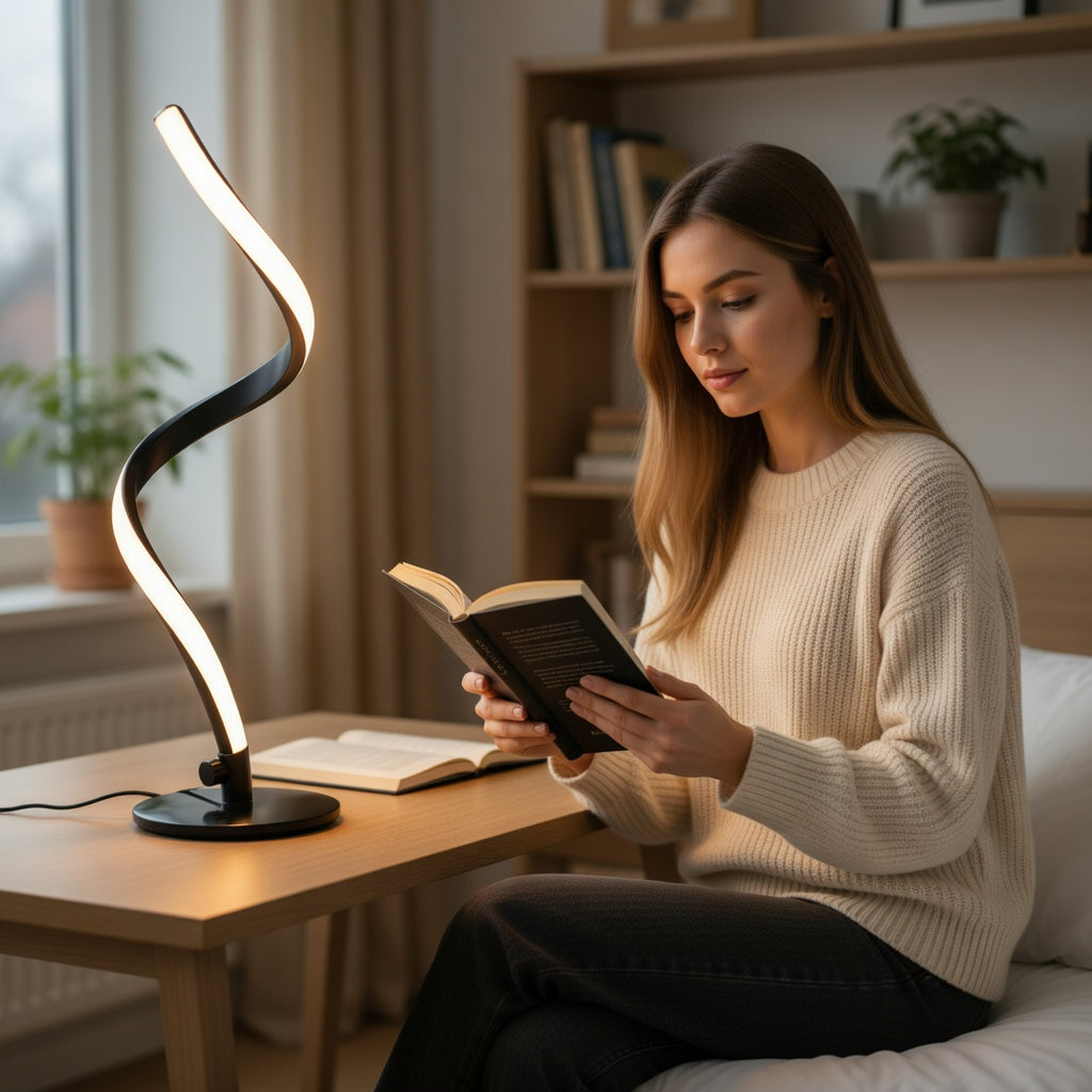 Touch Control Table Lamp with Spiral Design